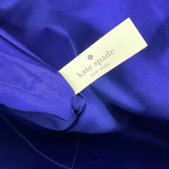 Kate Spade Womens Blue Full Plume Embroidered Straw Peacock Clutch Handbag - Picture 7 of 8